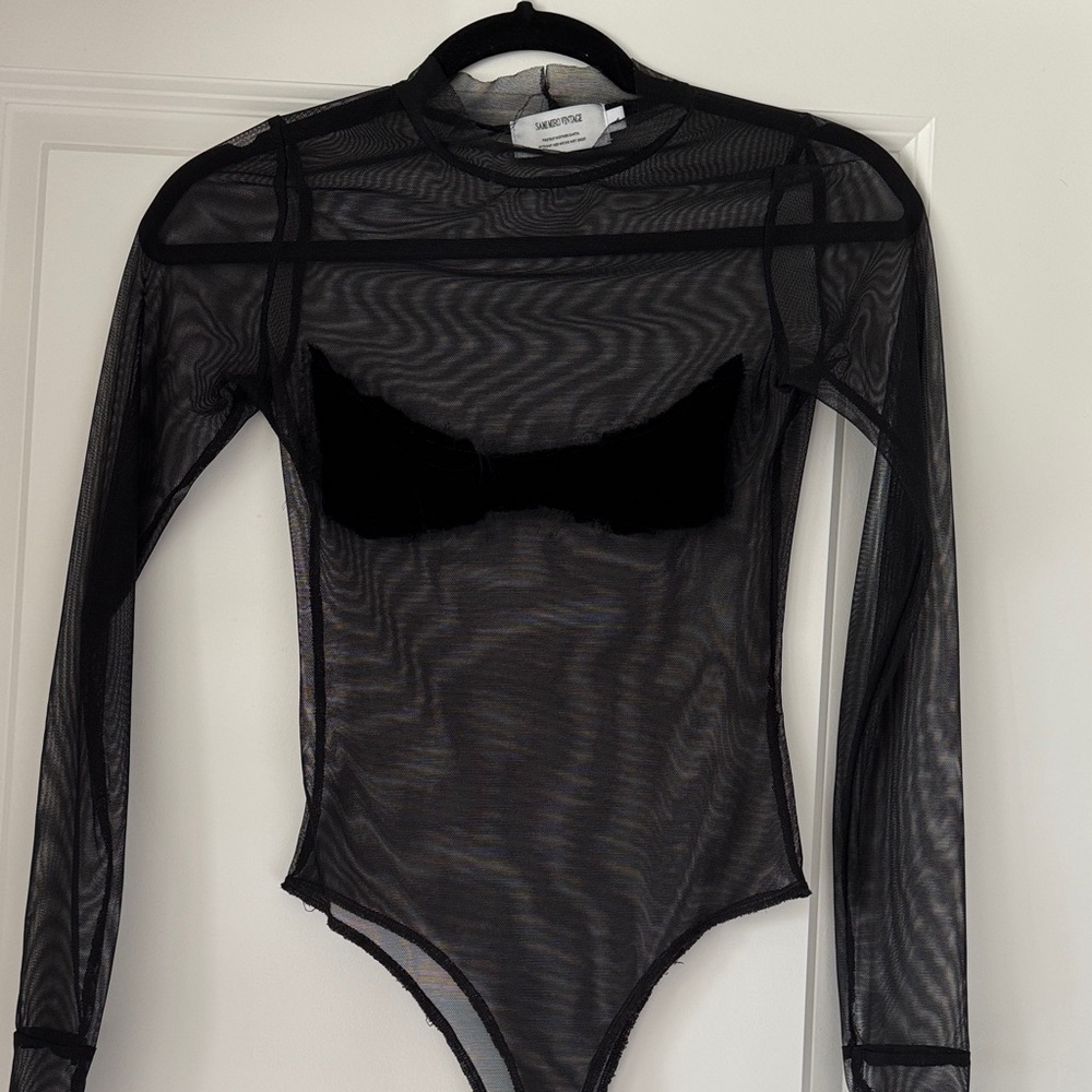 SAMI MIRO VINTAGE Black Sheer Bodysuit